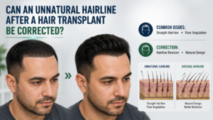 unnatural hairline correction